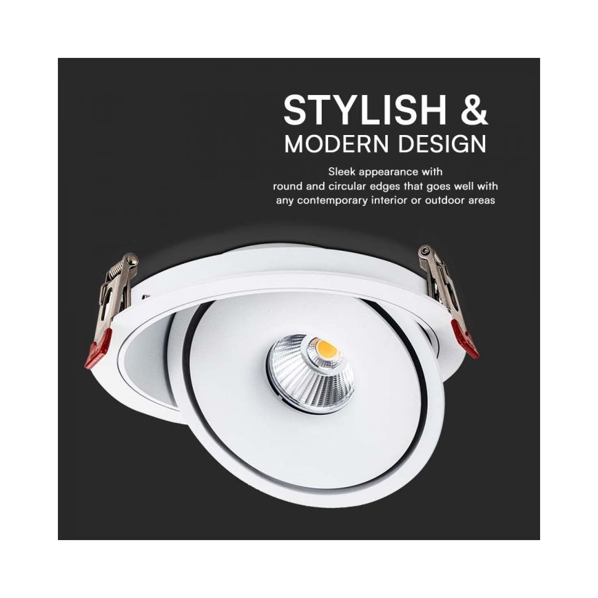 LED Точковий вбудований стельовий світильник LED/28W/230V 3000/4000/6400K діаметр 20 см білий