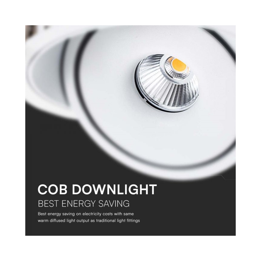 LED Точковий вбудований стельовий світильник LED/28W/230V 3000/4000/6400K діаметр 20 см білий