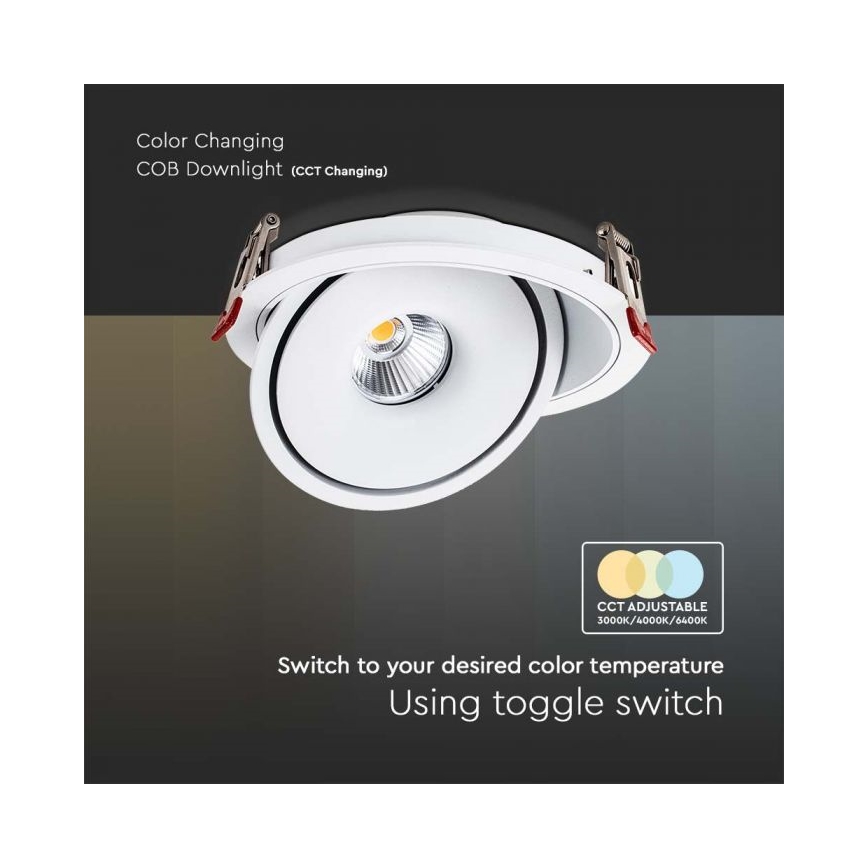 LED Точковий вбудований стельовий світильник LED/28W/230V 3000/4000/6400K діаметр 20 см білий