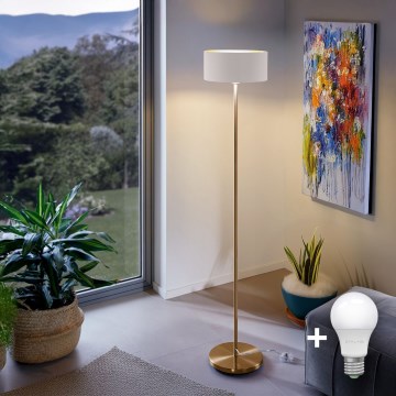 LED торшер TUNJA 1xE27/20W/230V діаметр 30 см золотистий/білий