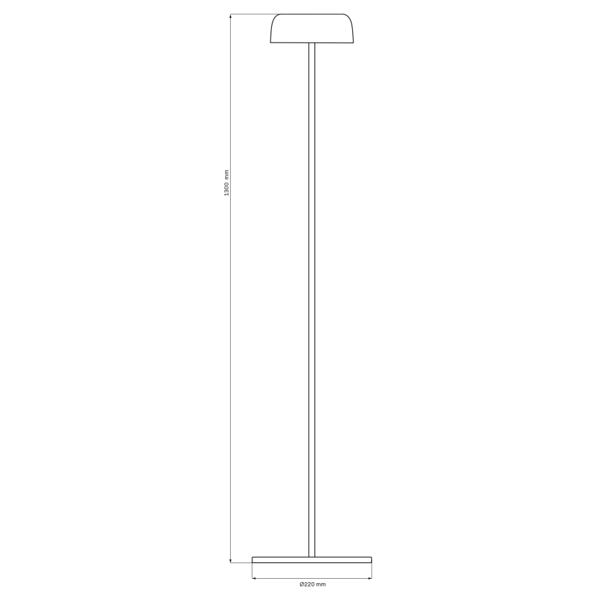 LED Сенсорний вуличний торшер з регулюванням яскравості TRYPOLIS LED/2W/5V USB 1800 mAh IP44 чорний
