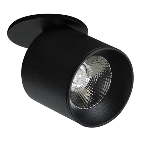LED Точковий вбудований стельовий світильник HARON 1xLED/10W/230V чорний