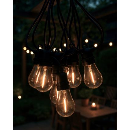 LED уличная декоративная гирлянда 10xLED/0,36Вт/230В 8 м IP44 черная