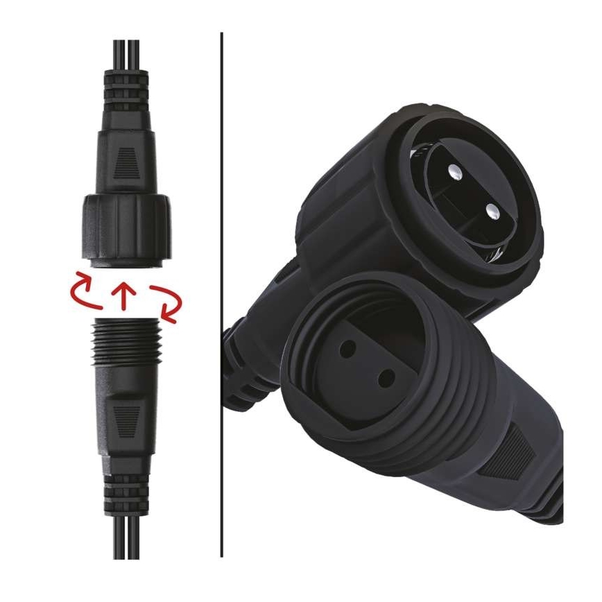 LED уличная гирлянда 100xLED/15m IP44, тёплый белый