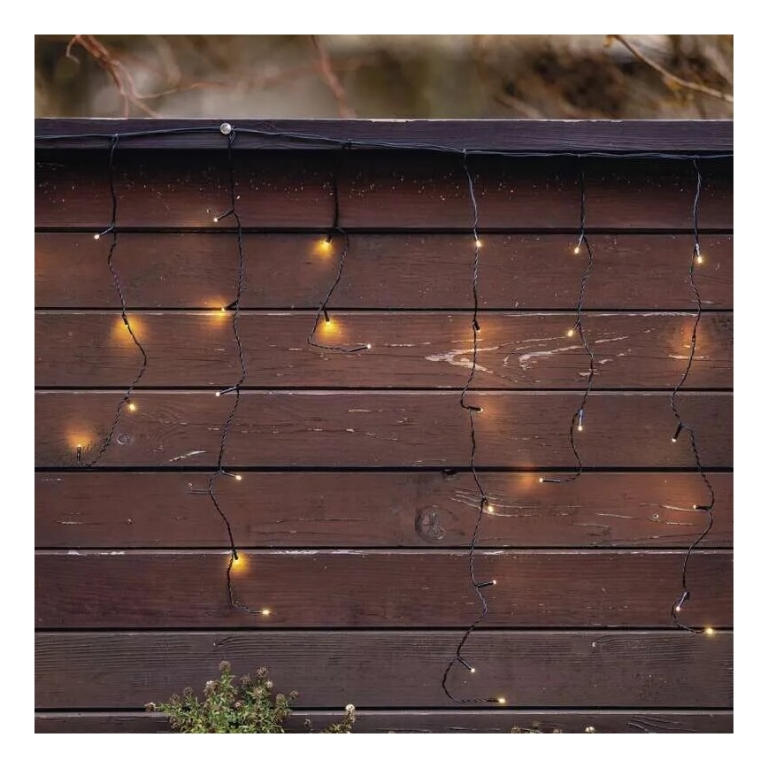 LED уличная гирлянда 100xLED/2,5x0,9m IP44 тёплый белый