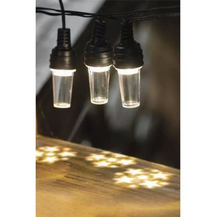LED  уличная гирлянда 10xLED/9,5 m IP44 холодный белый