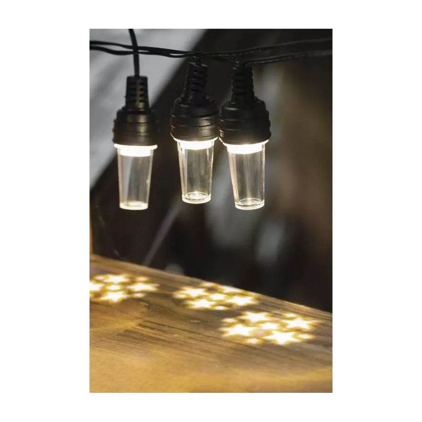LED  уличная гирлянда 10xLED/9,5 m IP44 холодный белый