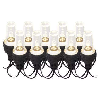 LED  уличная гирлянда 10xLED/9,5 m IP44 холодный белый