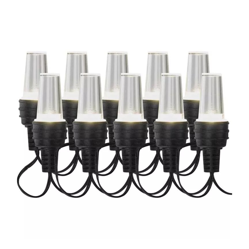 LED  уличная гирлянда 10xLED/9,5 m IP44 холодный белый