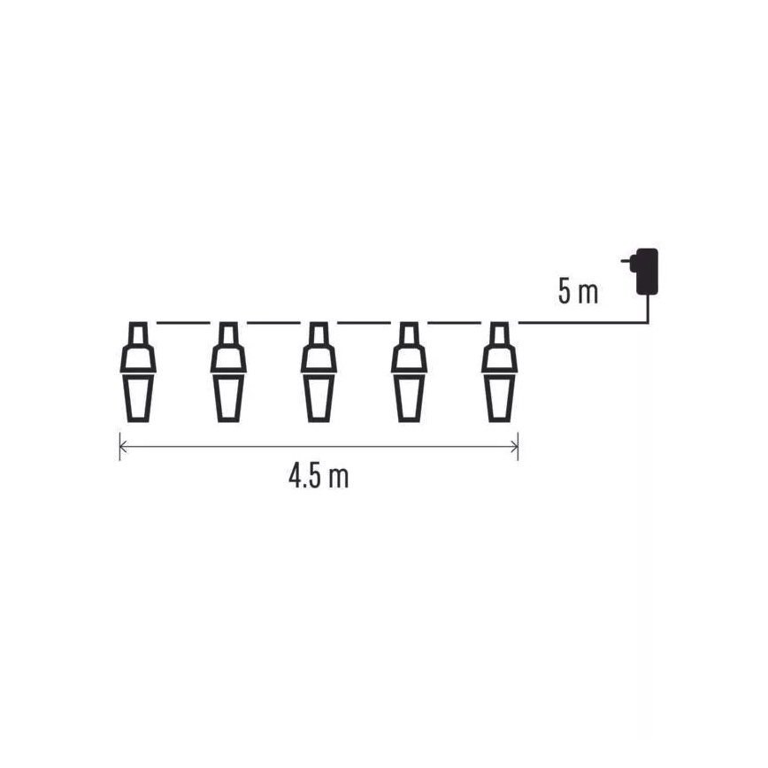 LED  уличная гирлянда 10xLED/9,5 m IP44 холодный белый