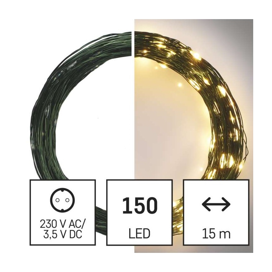 LED уличная гирлянда 150xLED/20m IP44 тёплый белый