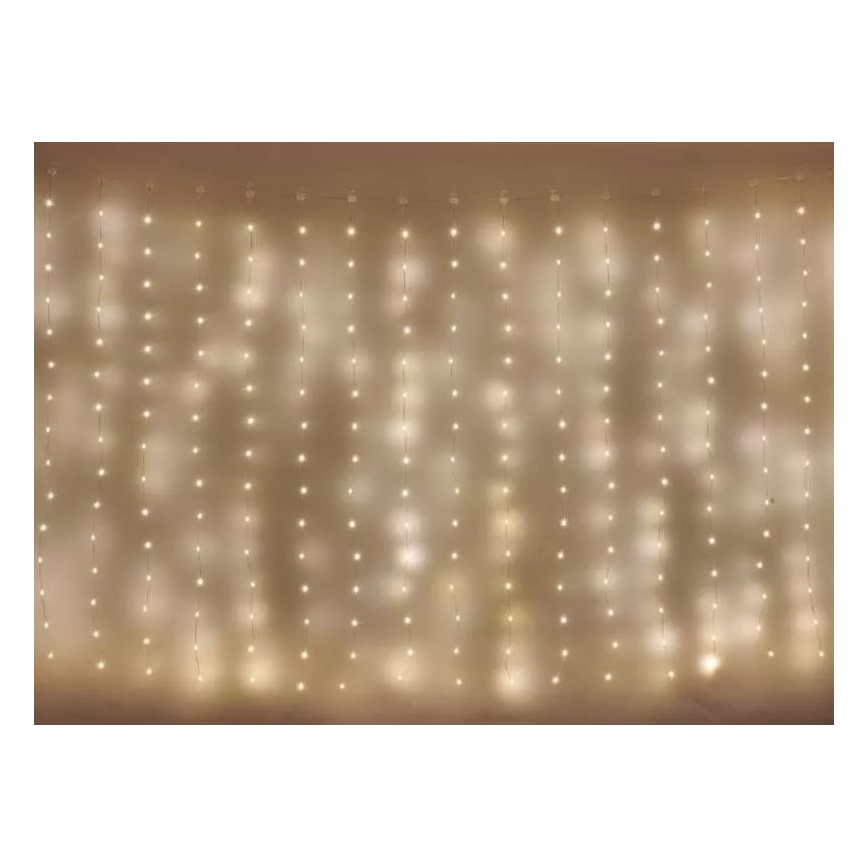 LED уличная гирлянда 240xLED/8 функций 6,7 m IP44 тёплый белый
