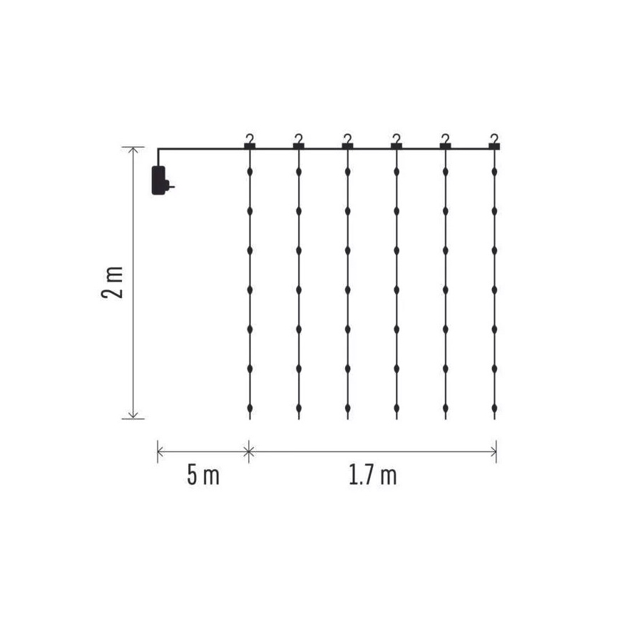 LED уличная гирлянда 240xLED/8 функций 6,7 m IP44 тёплый белый