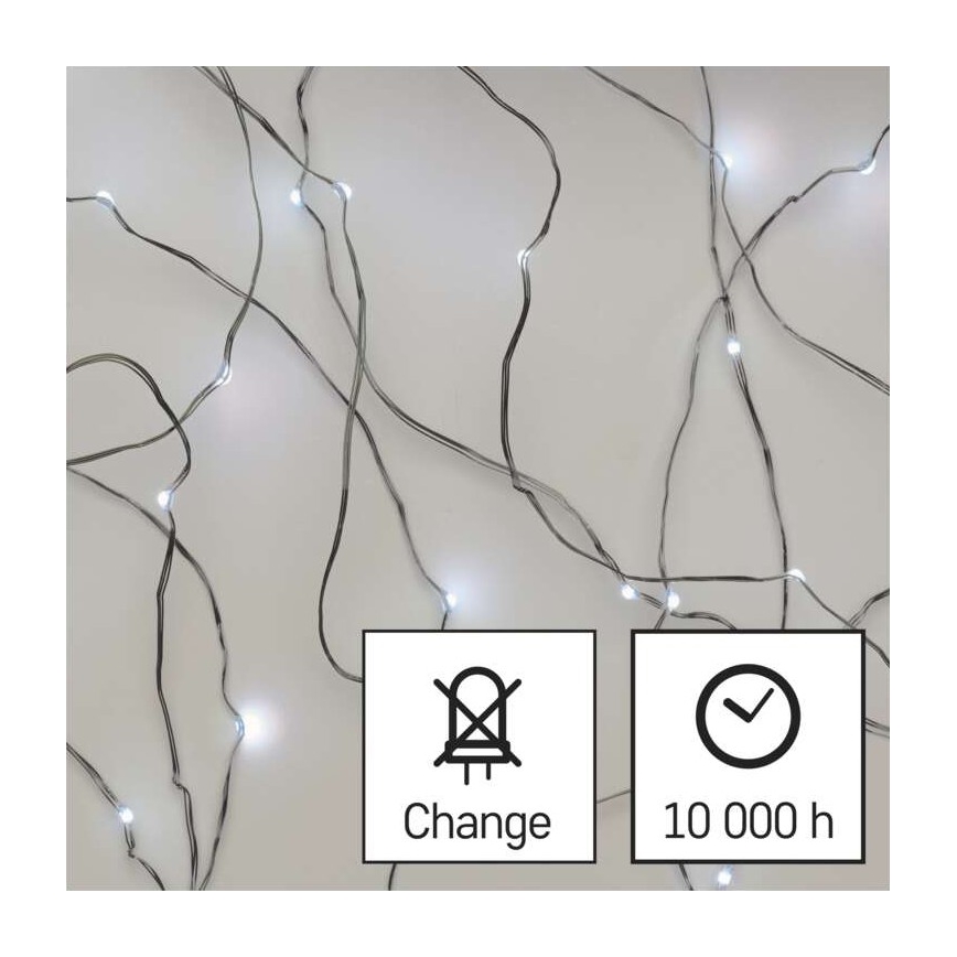 LED уличная гирлянда 40xLED/9m IP44 холодный белый