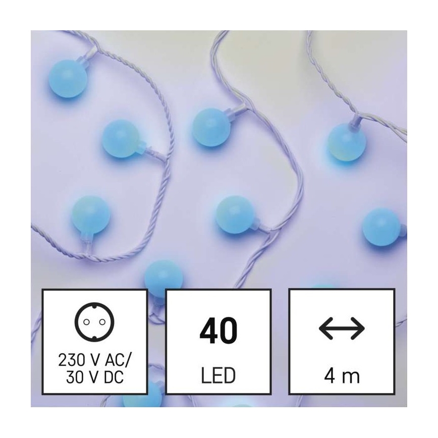 LED уличная гирлянда 40xLED/9m IP44 синяя