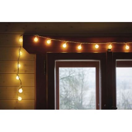 LED  уличная гирлянда 40xLED/9m IP44 тёплый белый