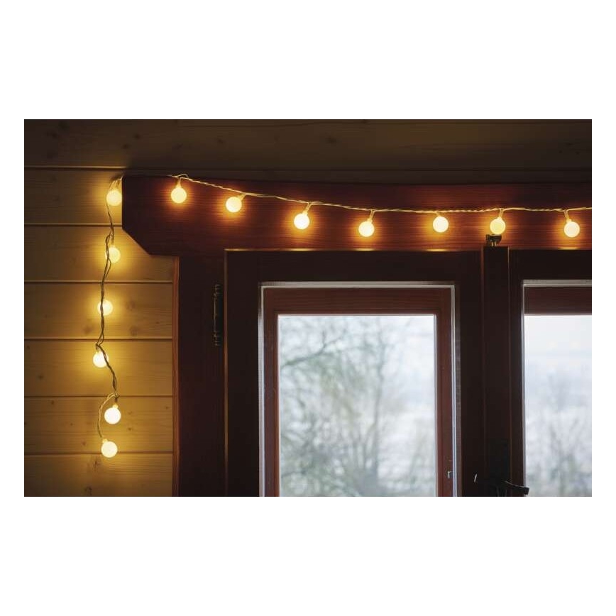 LED  уличная гирлянда 40xLED/9m IP44 тёплый белый