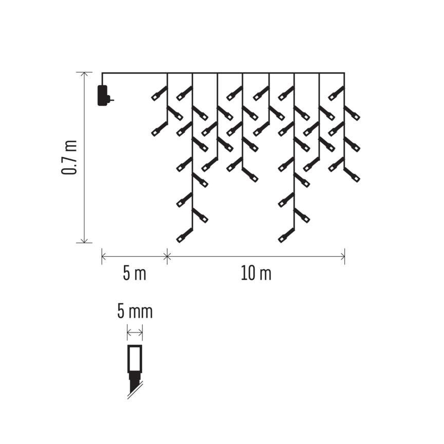 LED уличная гирлянда 600xLED/8 режимов 15m IP44 холодный белый