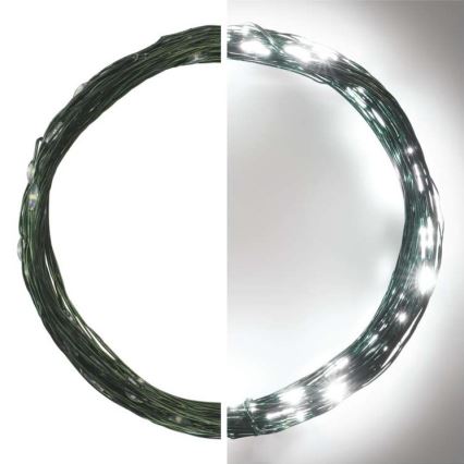 LED  уличная гирлянда 75xLED/12,5m IP44 холодный белый