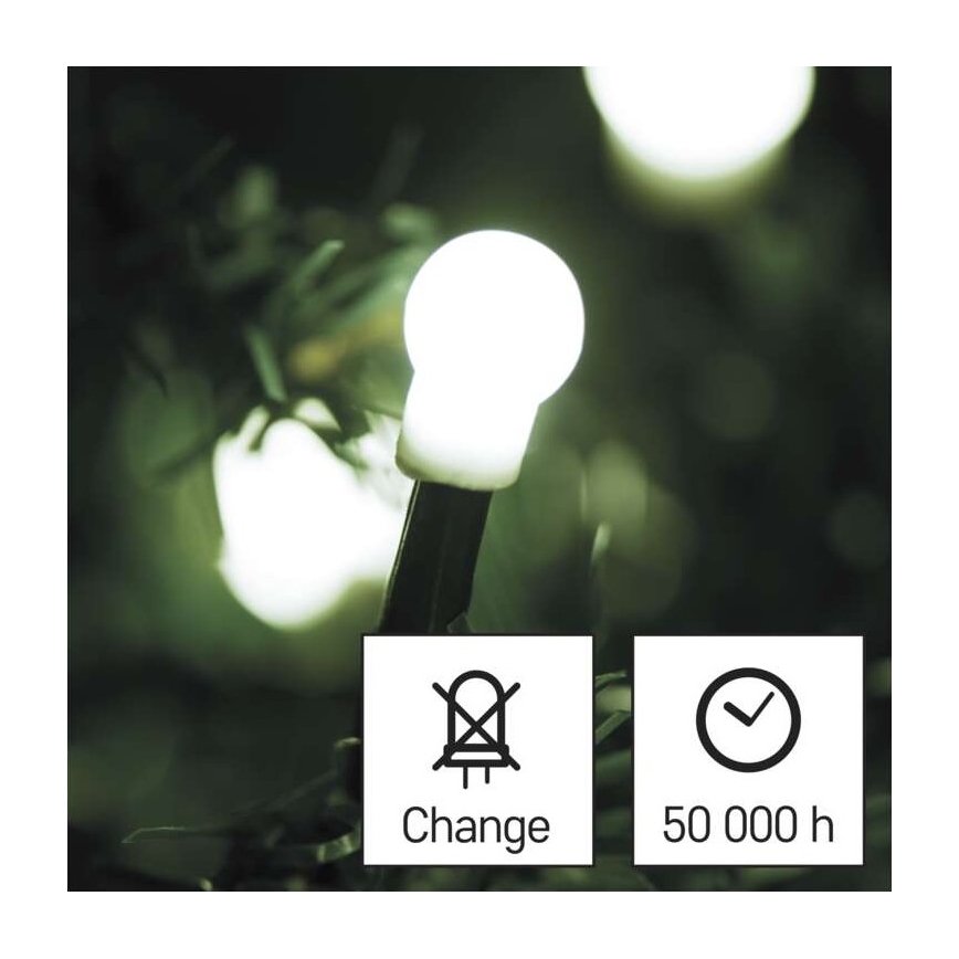 LED  уличная гирлянда 80xLED/13m IP44 холодный белый