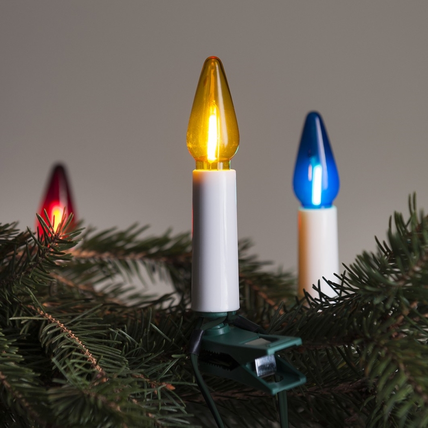 LED уличная гирлянда FELICIA FILAMENT, 20xE10, 19 м, цветная/тёпло‑белая, IP44, произведено в Чехии