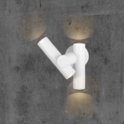 Светодиодный уличный настенный поворотный светильник 2xLED/3W/230V 4000K IP44 белый