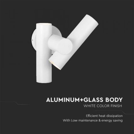 Светодиодный уличный настенный поворотный светильник 2xLED/3W/230V 4000K IP44 белый