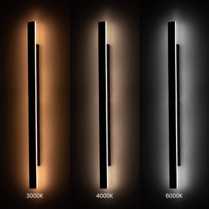 LED Уличный настенный светильник WOW LED/20W/230V 3000/4000/6000K 120 cm IP54 черный