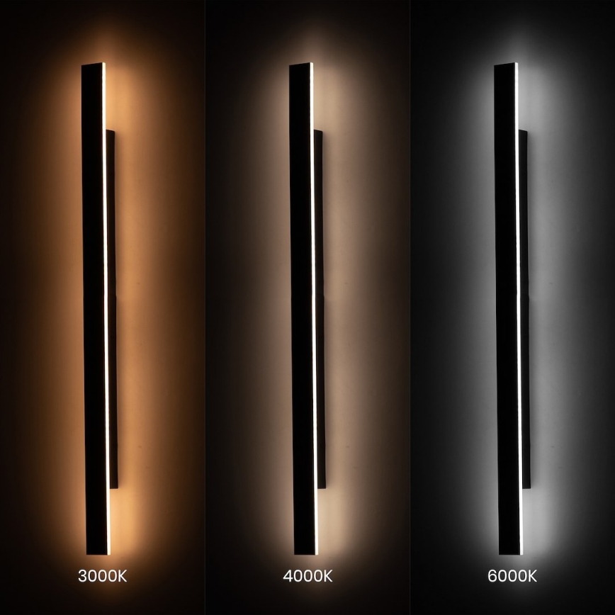 LED Уличный настенный светильник WOW LED/20W/230V 3000/4000/6000K 120 cm IP54 черный