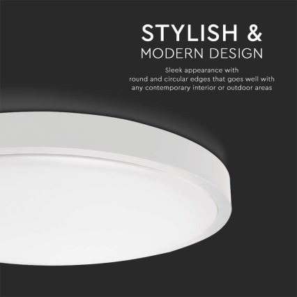 Светодиодный уличный потолочный светильник с датчиком LED/30 Вт/230 В 4000K IP44 белый