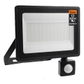 LED Уличный прожектор с датчиком движения и датчиком сумерек LED/100W/230V 4500K IP65 черный