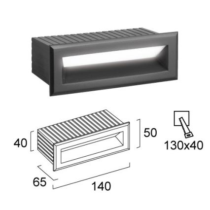 LED уличный встраиваемый светильник FLIK LED/3W/230V IP65 антрацит