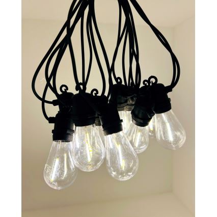 LED уличная декоративная гирлянда 10xLED/0,36Вт/230В 8 м IP44 черная
