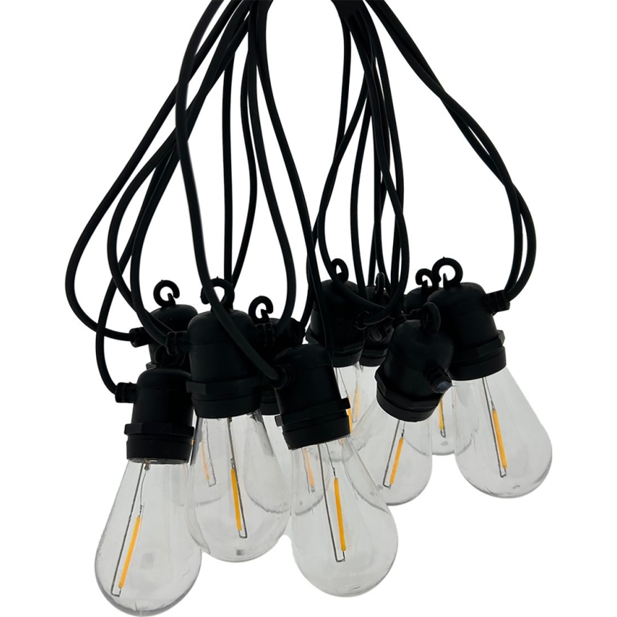 LED уличная декоративная гирлянда 10xLED/0,36Вт/230В 8 м IP44 черная