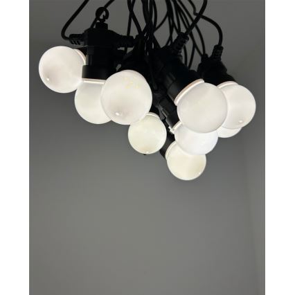 LED уличная декоративная гирлянда 10xLED/0,36W/230V 4,5 m IP44 чёрная