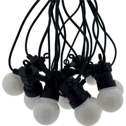 LED уличная декоративная гирлянда 10xLED/0,36W/230V 4,5 m IP44 чёрная