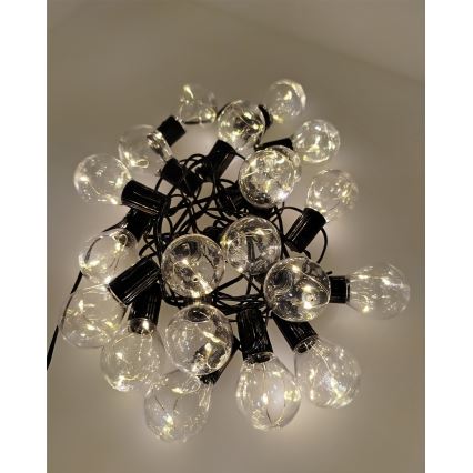 LED Уличная декоративная гирлянда 20xLED/0,075W/230V 5,8 m IP44 черная