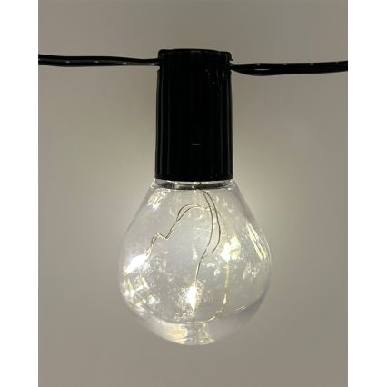 LED Уличная декоративная гирлянда 20xLED/0,075W/230V 5,8 m IP44 черная