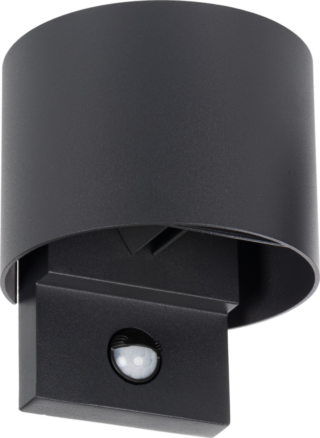 LED уличный настенный светильник REKA с датчиком LED/7W/230V IP54 антрацитовый круглый