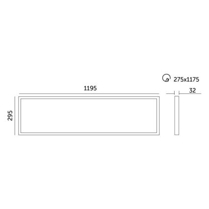 Вбудована LED панель з регулюванням яскравості CAPRI LED/25/36/40W/230V 3000/4000/5700K UGR&lt;19 IP44 30x120 см