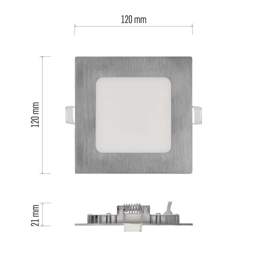 LED вбудований стельовий світильник NEXXO LED/7W/230V 3000/3500/4000K сріблястий 12x12 cm