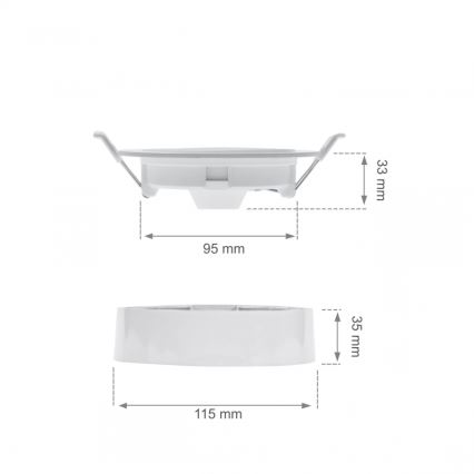 LED вбудований світильник ALGINE 2v1 LED/6W/230V 4000K білий