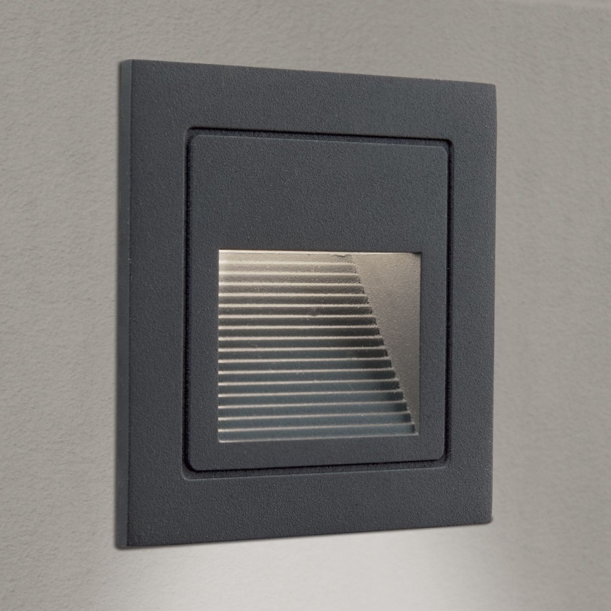 LED Вбудований світильник LORO LED/2W/230V IP65 антрацит