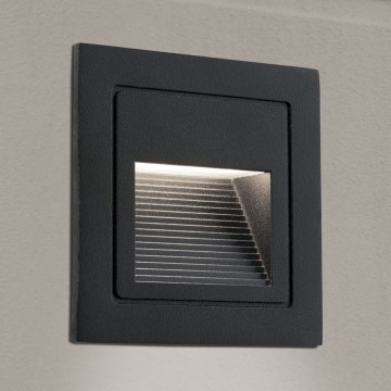 LED Вбудований світильник LORO LED/2W/230V IP65 чорний