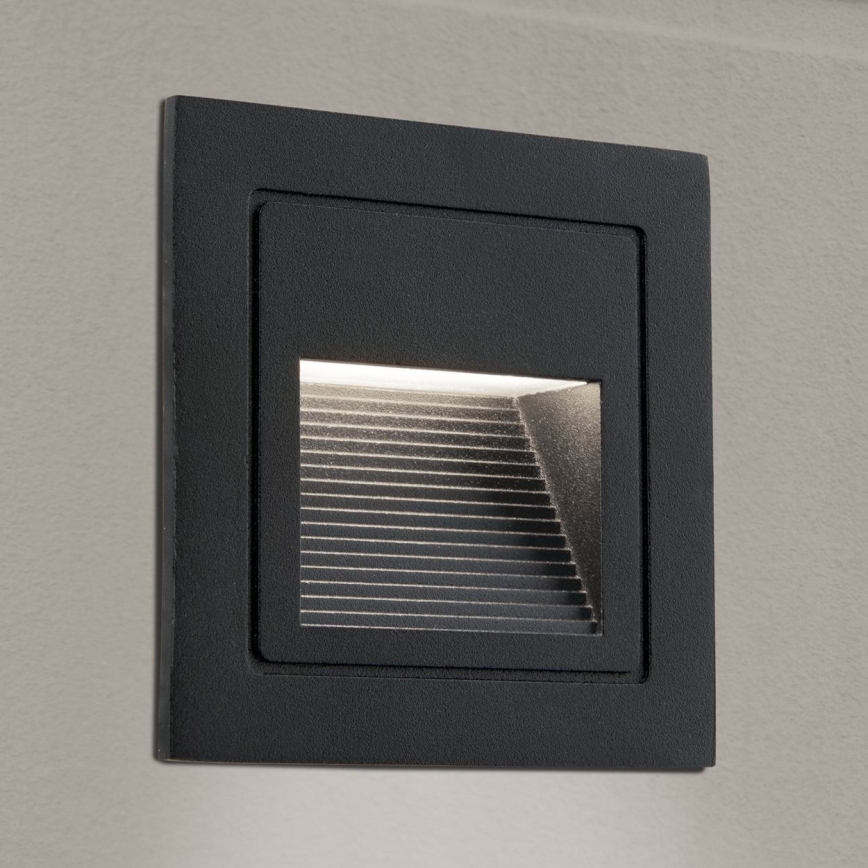 LED Вбудований світильник LORO LED/2W/230V IP65 чорний
