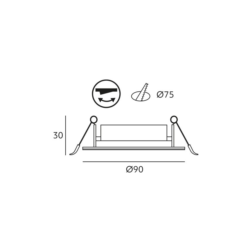 LED вбудований точковий світильник BRINO LED/3/5/7W/230V 3000/4000/6500K чорний