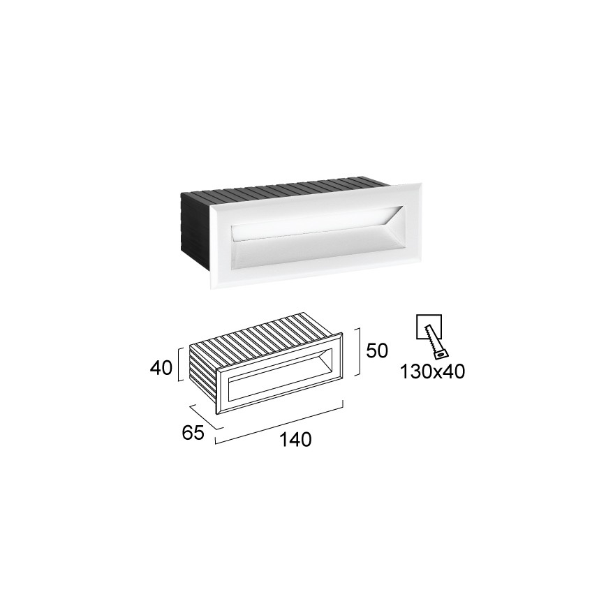 LED Встраиваемый уличный светильник FLIK LED/3W/230V IP65 белый