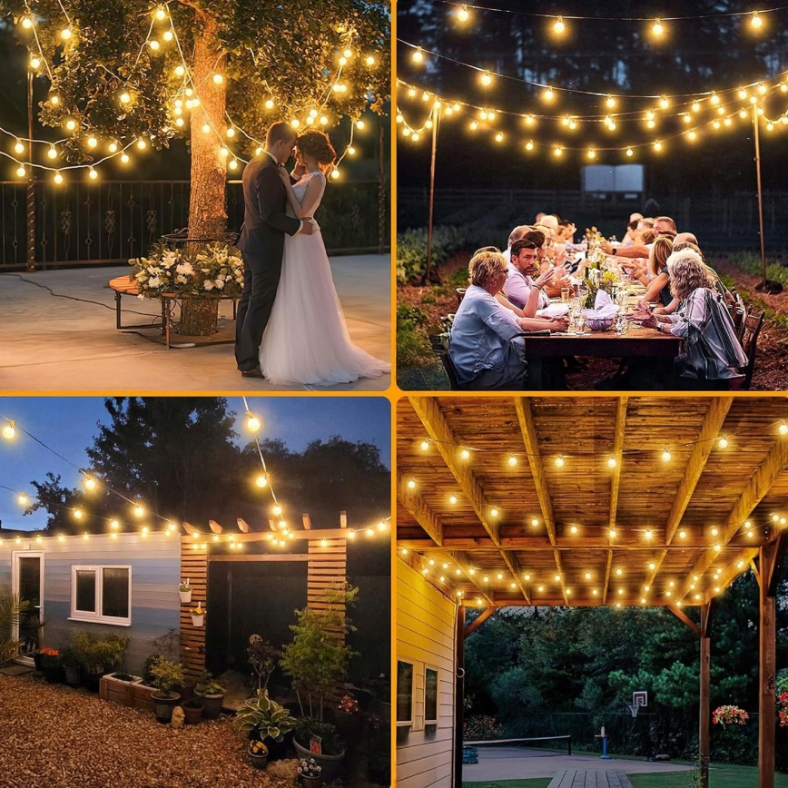 LED вулична декоративна гірлянда 36xE12/1W/230V 22,35 m IP65 чорна