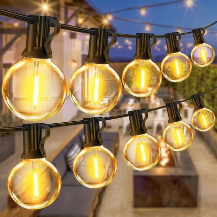 LED вулична декоративна гірлянда 36xE12/1W/230V 22,35 m IP65 чорна