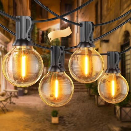 LED вулична декоративна гірлянда 36xE12/1W/230V 22,35 m IP65 чорна